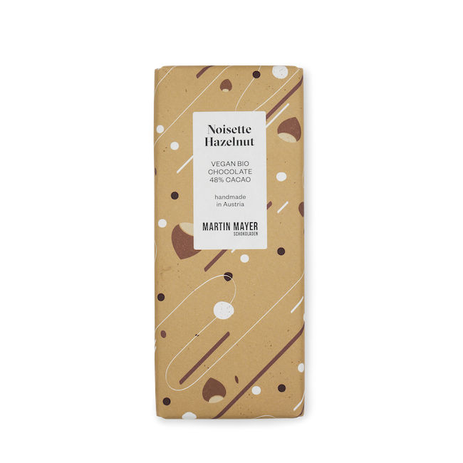 Bio Nougat-Schokolade  „Noisette Haselnuss“, Vegane Tafel von Martin Mayer